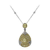 Gelber SI2 Diamant-Goldhalskette (CIRARI)