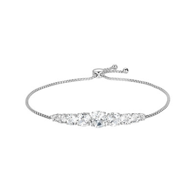 Weißer Topas-Silberarmband