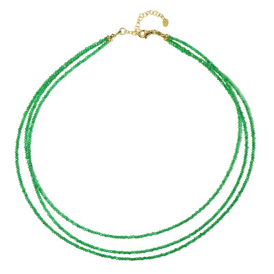 Grüner Onyx-Silberhalskette