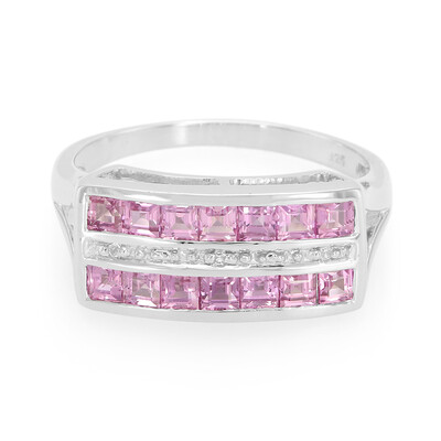 Pinkfarbener Ceylon-Saphir-Silberring