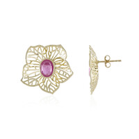 Pinkfarbener Madagaskar-Saphir-Goldohrringe (Ornaments by de Melo)