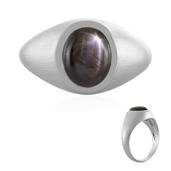 Schwarzer Stern-Saphir-Silberring