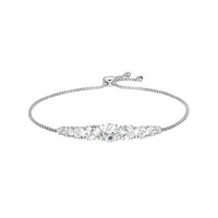 Weißer Topas-Silberarmband