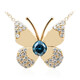Blauer SI2 Brillant-Goldcollier (de Melo)
