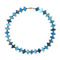 Neonblauer Apatit-Silberhalskette