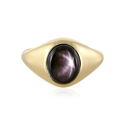 Schwarzer Stern-Saphir-Goldring