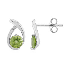 Burmesischer Peridot-Silberohrringe