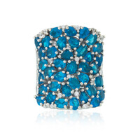 Neonblauer Apatit-Silberring (Dallas Prince Designs)