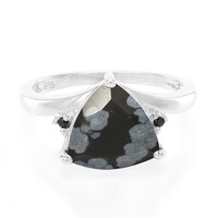 Schneeflocken-Obsidian-Silberring
