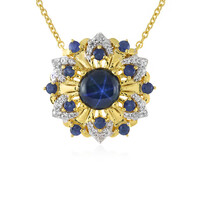 Blauer Stern-Saphir-Silbercollier