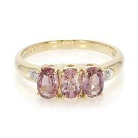 Nicht erhitzter Padparadscha-Saphir-Goldring (AMAYANI)