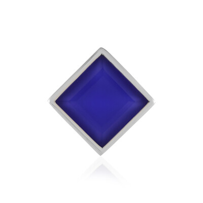 Blauer Chalzedon-Silberanhänger (MONOSONO COLLECTION)