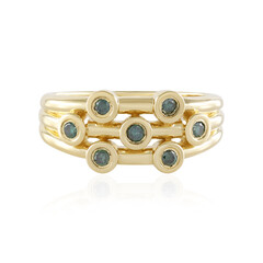 Blauer I2 Brillant-Silberring