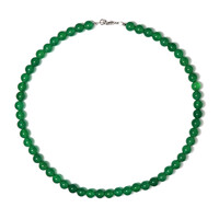 Grüner Onyx-Silberhalskette