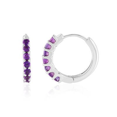 Sibirischer Amethyst-Silberohrringe