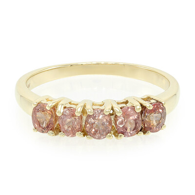 Nicht erhitzter Padparadscha-Saphir-Goldring