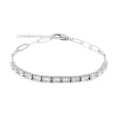 Weißer Topas-Silberarmband