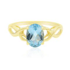 Himmelblauer Topas-Goldring