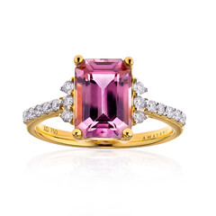 Pinkfarbener Diaspor-Goldring (AMAYANI)