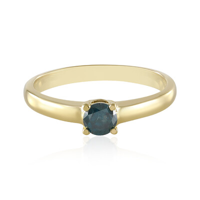 Blauer I2 Brillant-Silberring