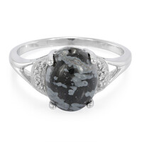 Schneeflocken-Obsidian-Silberring