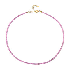 Pinkfarbener Ceylon-Saphir-Silberhalskette