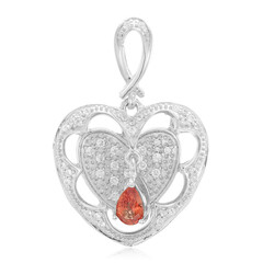 Padparadscha-Saphir-Silberanhänger