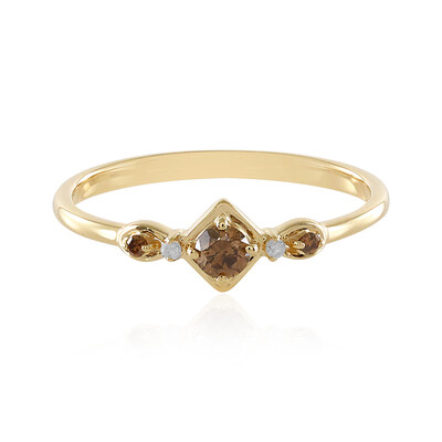 I2 Schokoladen-Brillant-Goldring