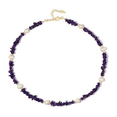 Sambia-Amethyst-Silberhalskette (Riya)