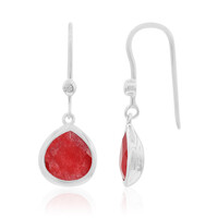 Rote Jade-Silberohrringe