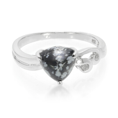 Schneeflocken-Obsidian-Silberring