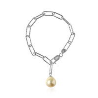 Goldene Kabira-Südseeperlen-Silberarmband (TPC)