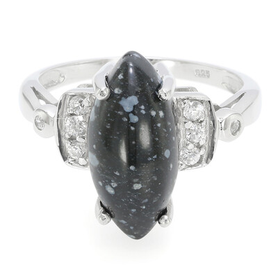 Schneeflocken-Obsidian-Silberring