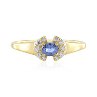 Nicht erhitzter Blauer Ceylon-Saphir-Silberring