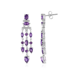 Sambia-Amethyst-Silberohrringe