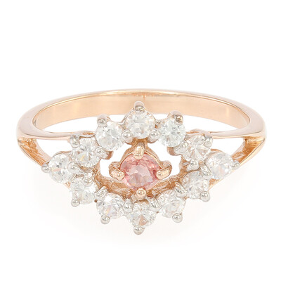 Padparadscha-Saphir-Silberring