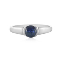 Blauer Stern-Saphir-Silberring