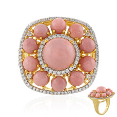 Australischer Pinkfarbener Opal-Silberring