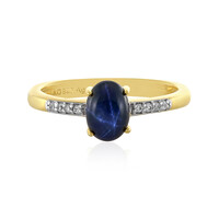 Blauer Stern-Saphir-Silberring