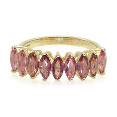 Nicht erhitzter Padparadscha-Saphir-Goldring