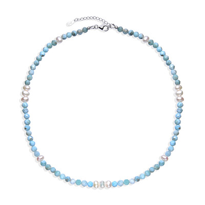 Larimar-Silberhalskette