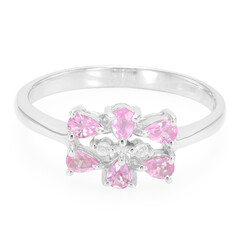 Pinkfarbener Ceylon-Saphir-Silberring
