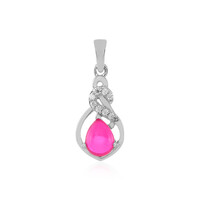 Äthiopischer Pinkfarbener Opal-Silberanhänger