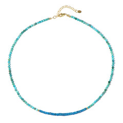 Neonblauer Apatit-Silberhalskette