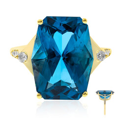 Londonblauer Topas-Goldring
