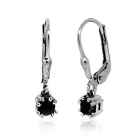 Schwarzer Diamant-Silberohrringe