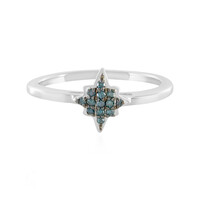 Blauer SI1 Diamant-Silberring