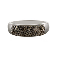 Schwarzer Diamant-Silberring