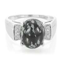Schneeflocken-Obsidian-Silberring
