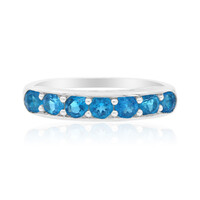 Neonblauer Apatit-Silberring